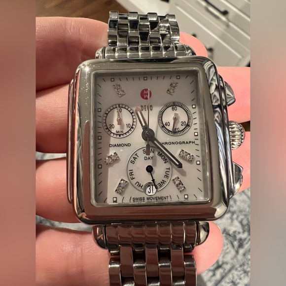 Michele Deco Diamond Chronograph Bracelet Watch, 33mm - Picture 9 of 16